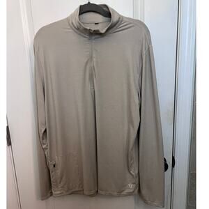 Vuori Ease Performance Half Zip Pullover Men's XL Cream Long Sleeve Athletic Fit